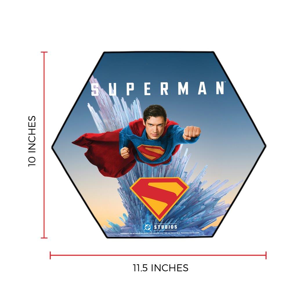 Superman (2025) (Superman’s Fortress) 11.5" X 10" KNEXAGON Wood Print WPHEX9806